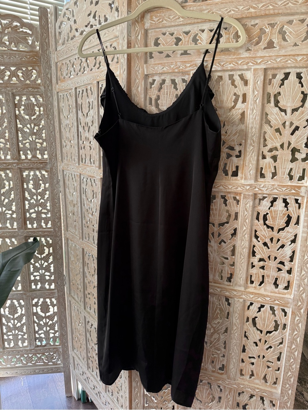 BCBGeneration Black Ruffle-Trim Slip Dress - Picture 3 of 8